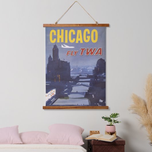 Reisposter voor vluchten van Trans World Airlines Hangend Wandkleed (Slaapkamer)