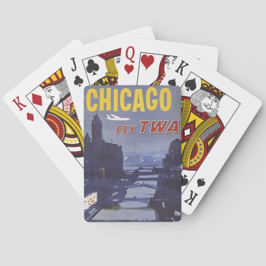 Reisposter voor vluchten van Trans World Airlines Pokerkaarten (Achterkant)