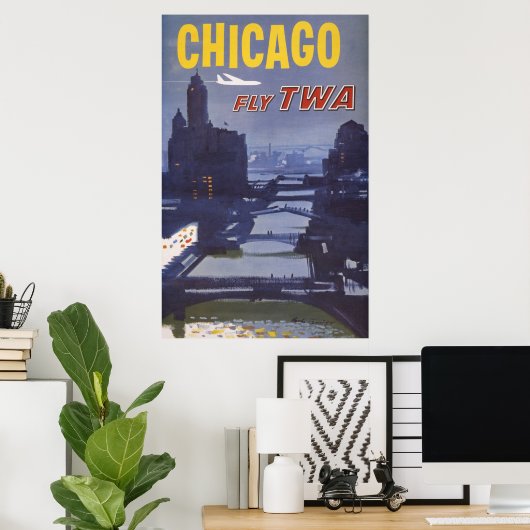 Reisposter voor vluchten van Trans World Airlines Poster (Thuiskantoor)