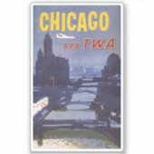 Reisposter voor vluchten van Trans World Airlines Sticker (Voorkant)