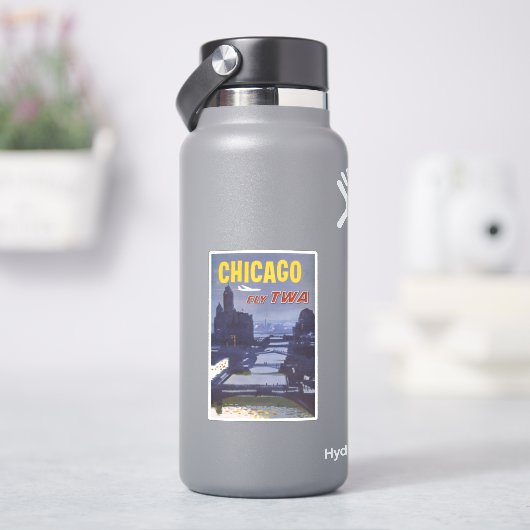 Reisposter voor vluchten van Trans World Airlines Sticker (HydroFlask)