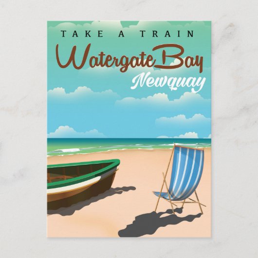 Reisposter voor Watergate Bay, -stijl Newquay Briefkaart (Voorkant)