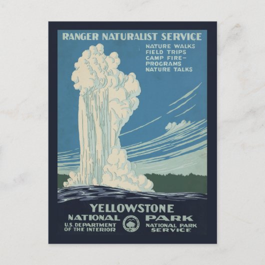 Reisposter voor Yellowstone National Park Briefkaart (Voorkant)