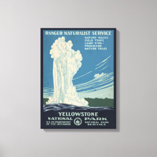 Reisposter voor Yellowstone National Park Canvas Afdruk