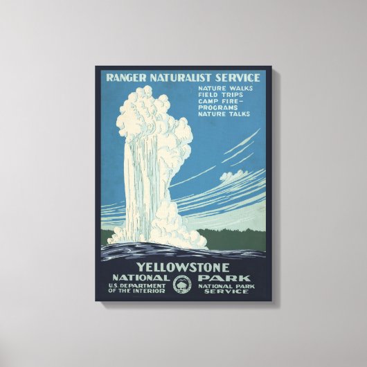 Reisposter voor Yellowstone National Park Canvas Afdruk (Voorkant)