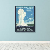 Reisposter voor Yellowstone National Park Canvas Afdruk (Insitu (Houten vloer))
