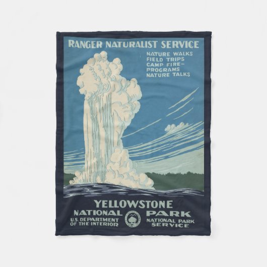 Reisposter voor Yellowstone National Park Fleece Deken (Voorkant)