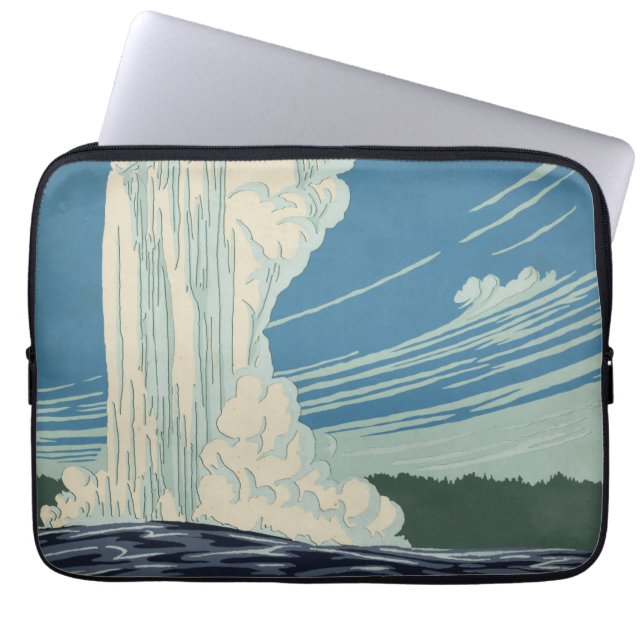 Reisposter voor Yellowstone National Park Laptop Sleeve (Voorkant)
