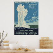 Reisposter voor Yellowstone National Park Poster (Keuken)