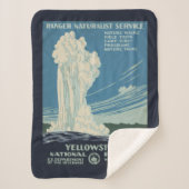 Reisposter voor Yellowstone National Park Sherpa Deken (Voorkant)
