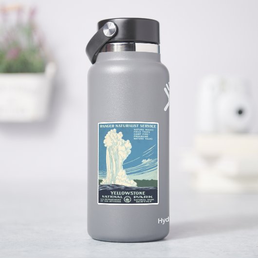 Reisposter voor Yellowstone National Park Sticker (HydroFlask)