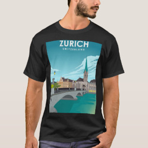 Reisposter voor Zürich Zwitserland T-shirt