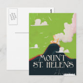 Reisposter vulkaan Mount St. Helens Briefkaart (Voorkant / Achterkant)