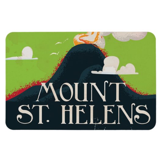 Reisposter vulkaan Mount St. Helens Magneet (Horizontaal)