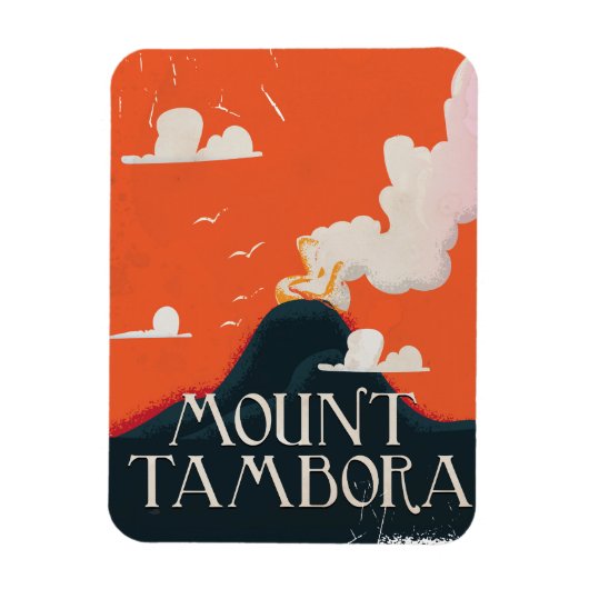 Reisposter vulkaan Tambora Magneet (Verticaal)