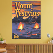 Reisposter vulkaan Vesuvius Canvas Afdruk (Insitu (Woonkamer))