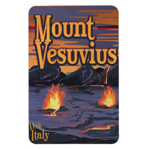 Reisposter vulkaan Vesuvius Magneet