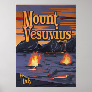 Reisposter vulkaan Vesuvius Poster