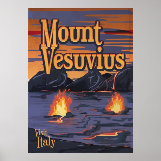 Reisposter vulkaan Vesuvius Poster (Voorkant)