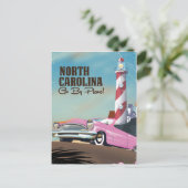 Reisposter vuurtoren North Carolina Briefkaart (Staand voorkant)