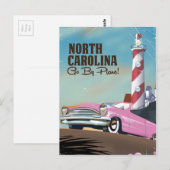 Reisposter vuurtoren North Carolina Briefkaart (Voorkant / Achterkant)