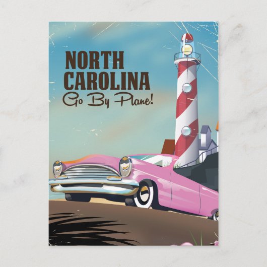 Reisposter vuurtoren North Carolina Briefkaart (Voorkant)