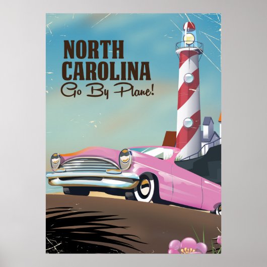 Reisposter vuurtoren North Carolina Poster (Voorkant)