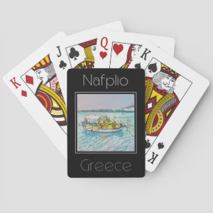 Reisposter waterkleur van Nafplio Griekenland Pokerkaarten