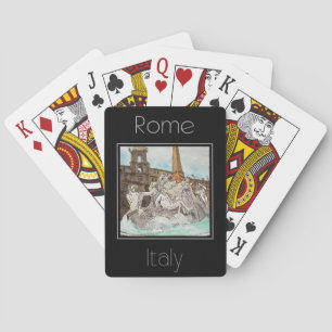 Reisposter waterkleur van Rome Italië Pokerkaarten