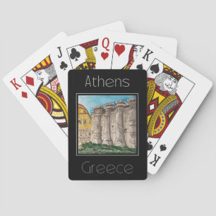 Reisposter waterverf van Athene Griekenland Pokerkaarten
