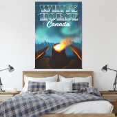 reisposter White Horse Canada Canvas Afdruk (Insitu (Slaapkamer))