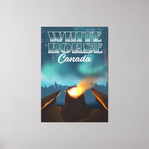 reisposter White Horse Canada Canvas Afdruk