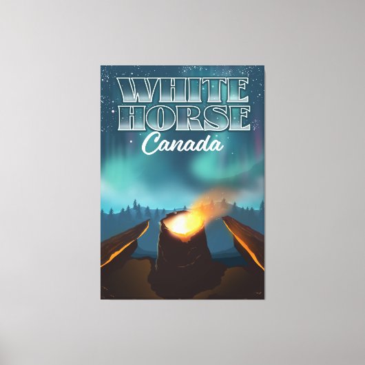 reisposter White Horse Canada Canvas Afdruk (Voorkant)