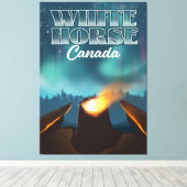 reisposter White Horse Canada Canvas Afdruk (Insitu (Houten vloer))