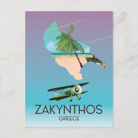 Reisposter Zakynthos Griekenland Briefkaart (Voorkant)