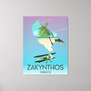 Reisposter Zakynthos Griekenland Canvas Afdruk