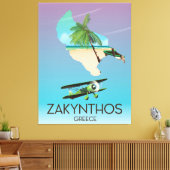 Reisposter Zakynthos Griekenland Canvas Afdruk (Insitu (Woonkamer))