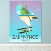 Reisposter Zakynthos Griekenland Canvas Afdruk (Insitu (Houten vloer))