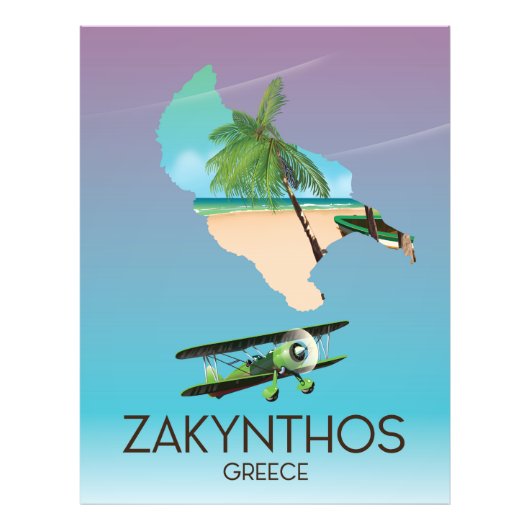 Reisposter Zakynthos Griekenland Foto Afdruk (Voorkant)