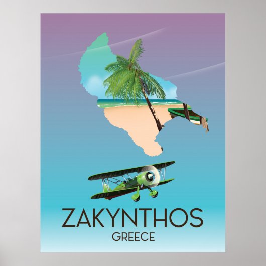 Reisposter Zakynthos Griekenland Poster (Voorkant)