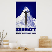 Reisposter Zermatt ski Poster (Keuken)