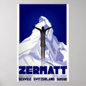 Reisposter Zermatt ski Poster (Voorkant)