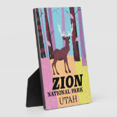 Reisposter Zion, nationaal park Utah. Fotoplaat (Zijkant)