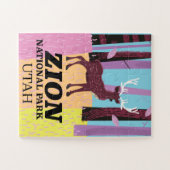 Reisposter Zion, nationaal park Utah. Legpuzzel (Horizontaal)