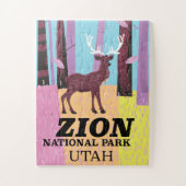 Reisposter Zion, nationaal park Utah. Legpuzzel (Verticaal)