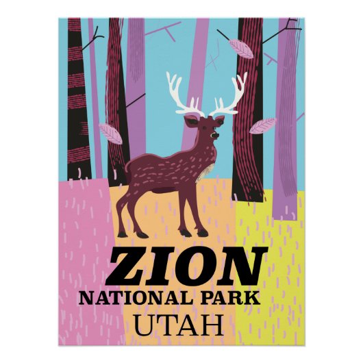 Reisposter Zion, nationaal park Utah. Perfect Poster (Voorkant)