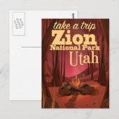 Reisposter Zion National Park Briefkaart (Voorkant / Achterkant)
