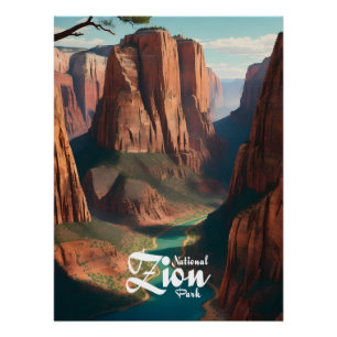 Reisposter Zion National Park Utah USA Perfect Poster