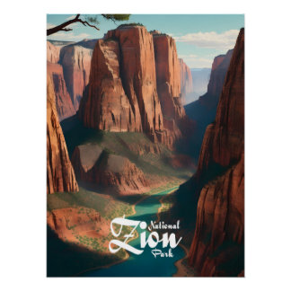 Reisposter Zion National Park Utah USA Perfect Poster