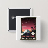 Reisposter Zuidland IJsland Vierkante Button 5,1 Cm (Voorkant /achterkant)